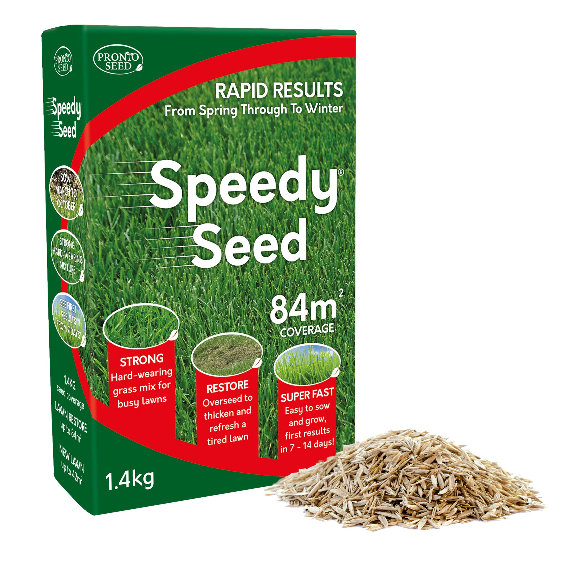 Speedy Seed Grass Seed - Fast Growing Lawn Seed Mix 1.4kg (Covers 84m²) Speedy Seed Grass Seed - Fast Growing Lawn Seed Mix 1.4kg (Covers 84m²)