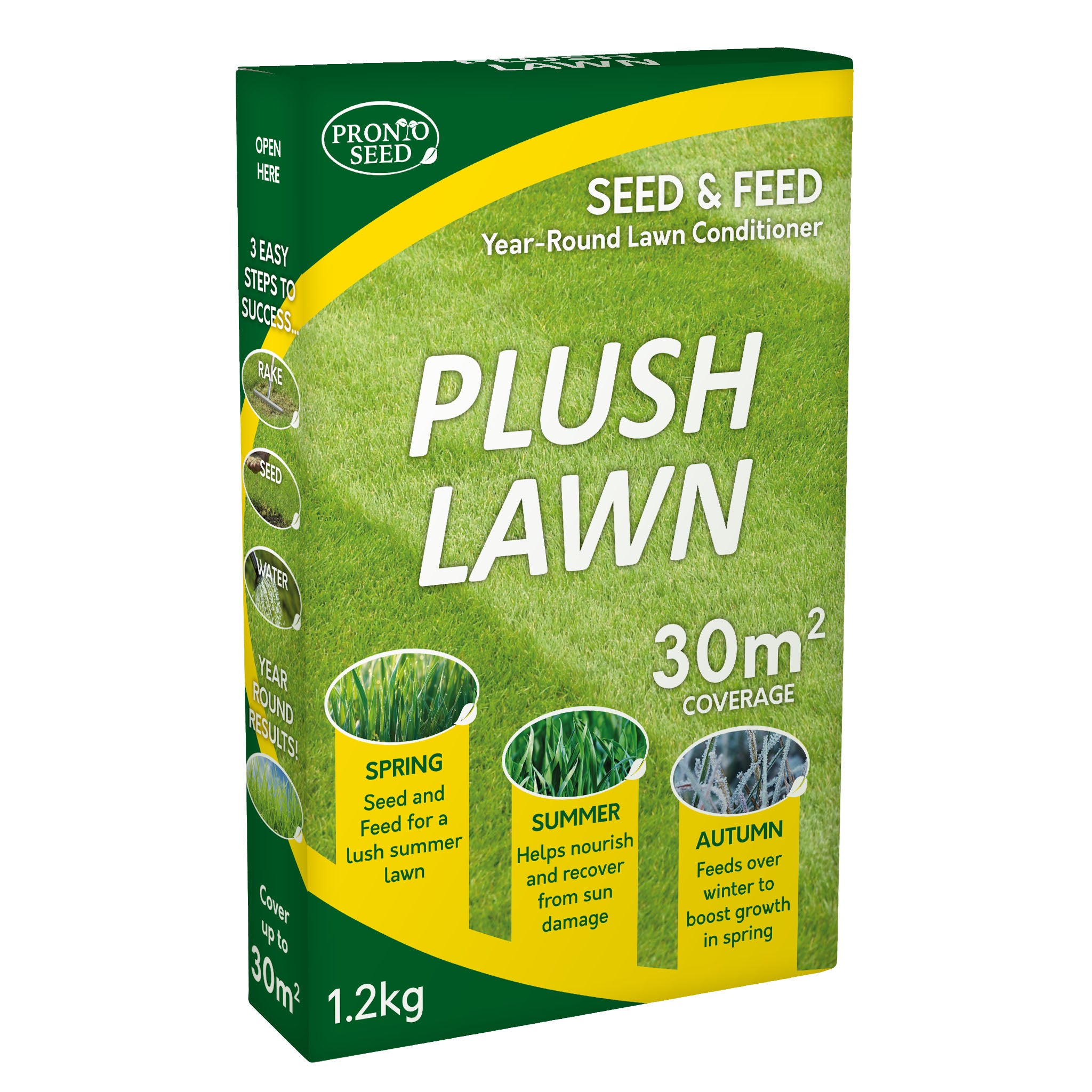Plush Lawn Seed & Feed – Pet Friendly Lawn Conditioner with Grass Seed & Fertiliser, 1.2kg (Covers 30m²) Plush Lawn Seed & Feed – Pet Friendly Lawn Conditioner with Grass Seed & Fertiliser, 1.2kg (Covers 30m²)