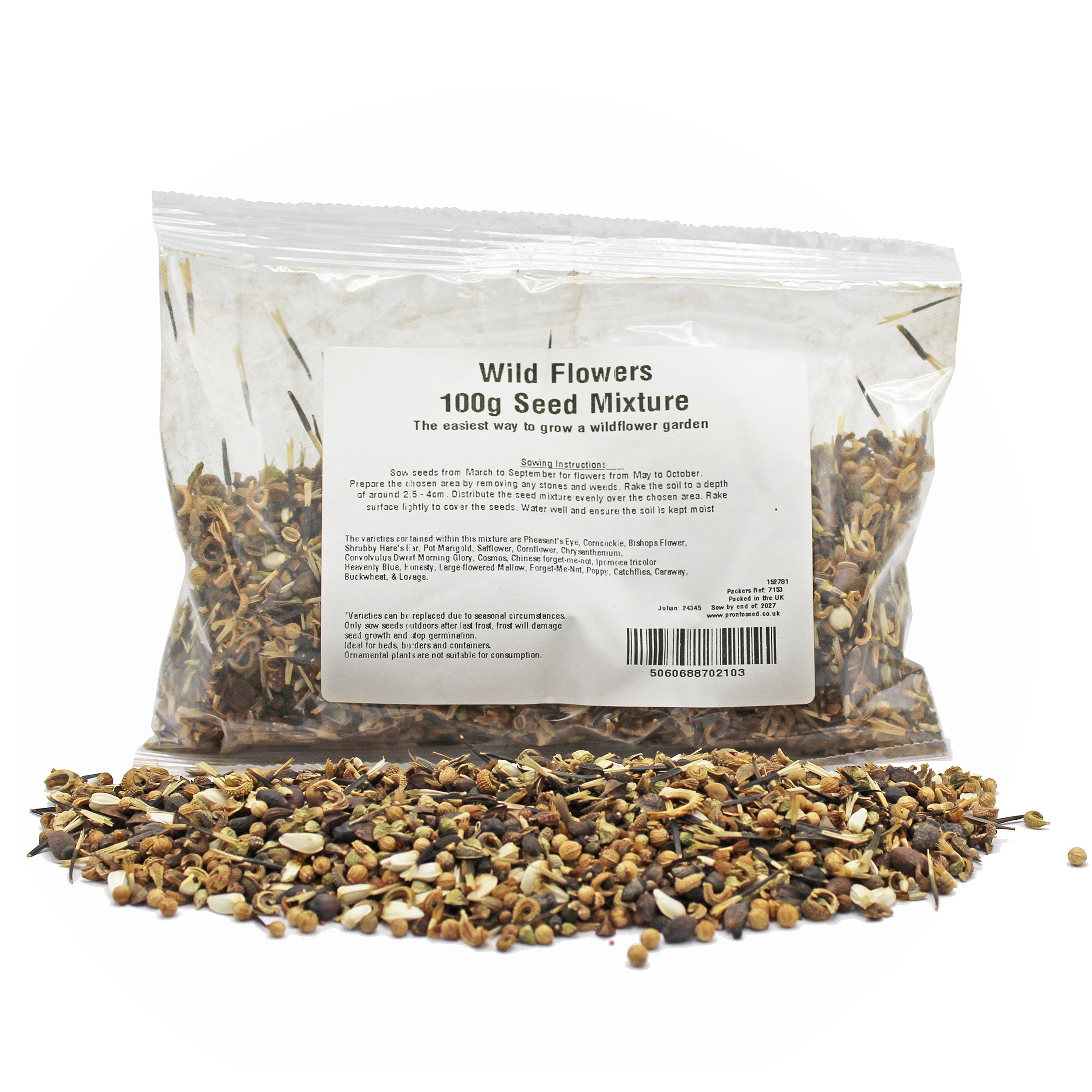 Wildflower Seed Mix – 100g | Pure UK Native Flower Seeds Wildflower Seed Mix – 100g | Pure UK Native Flower Seeds