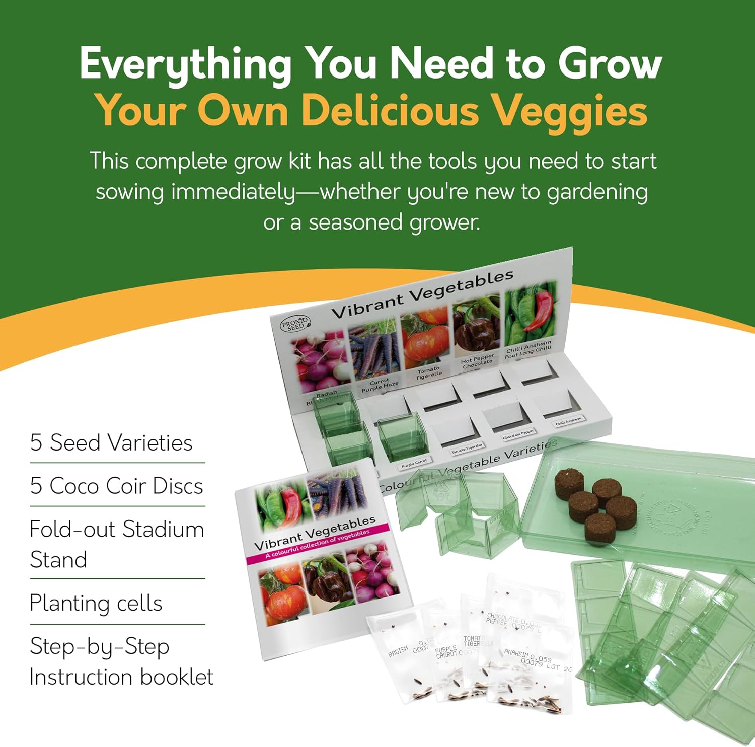 Grow Your Own Vegetable Kit – 5 Seed Varieties | Vegetable Grow Kit Grow Your Own Vegetable Kit – 5 Seed Varieties | Vegetable Grow Kit