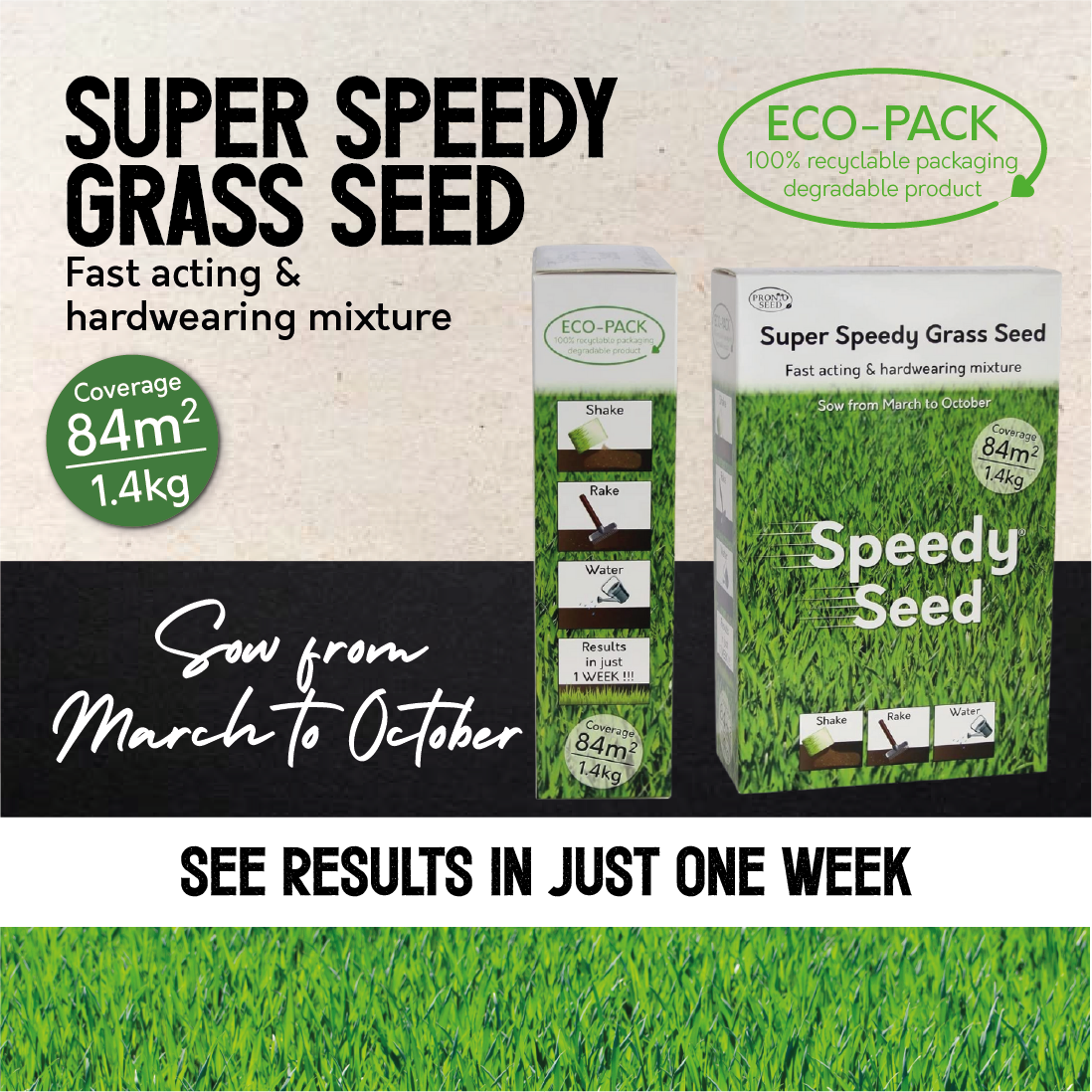 Fast Growing Speedy Grass Seed 2.8kg Pronto Seed