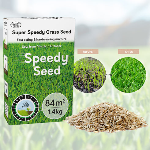 Fast Growing Speedy Grass Seed 1.4kg Covers 84m2