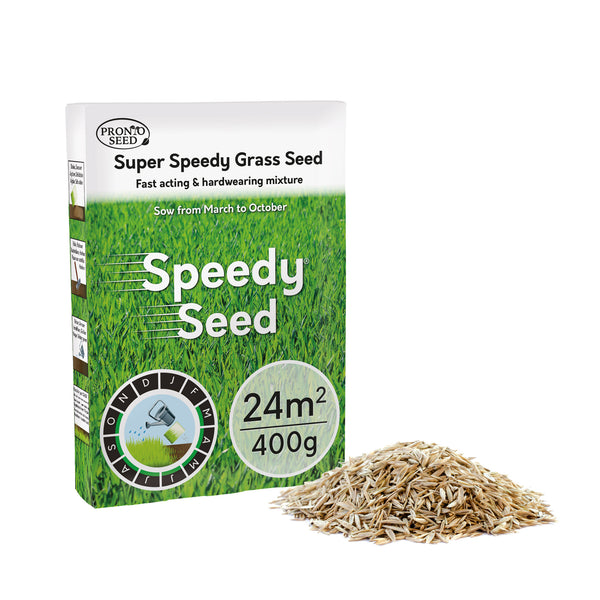 Speedy Seed Grass Seed - Fast Growing Lawn Seed Mix 400g (Covers 24m²)