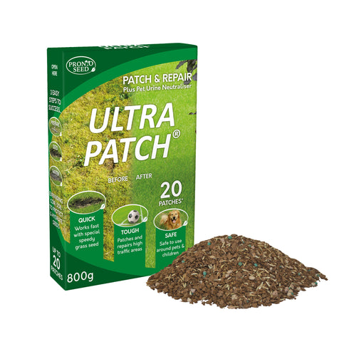 Ultra Patch Grass Seed & Lawn Fertiliser 800g Covers 20 Patches