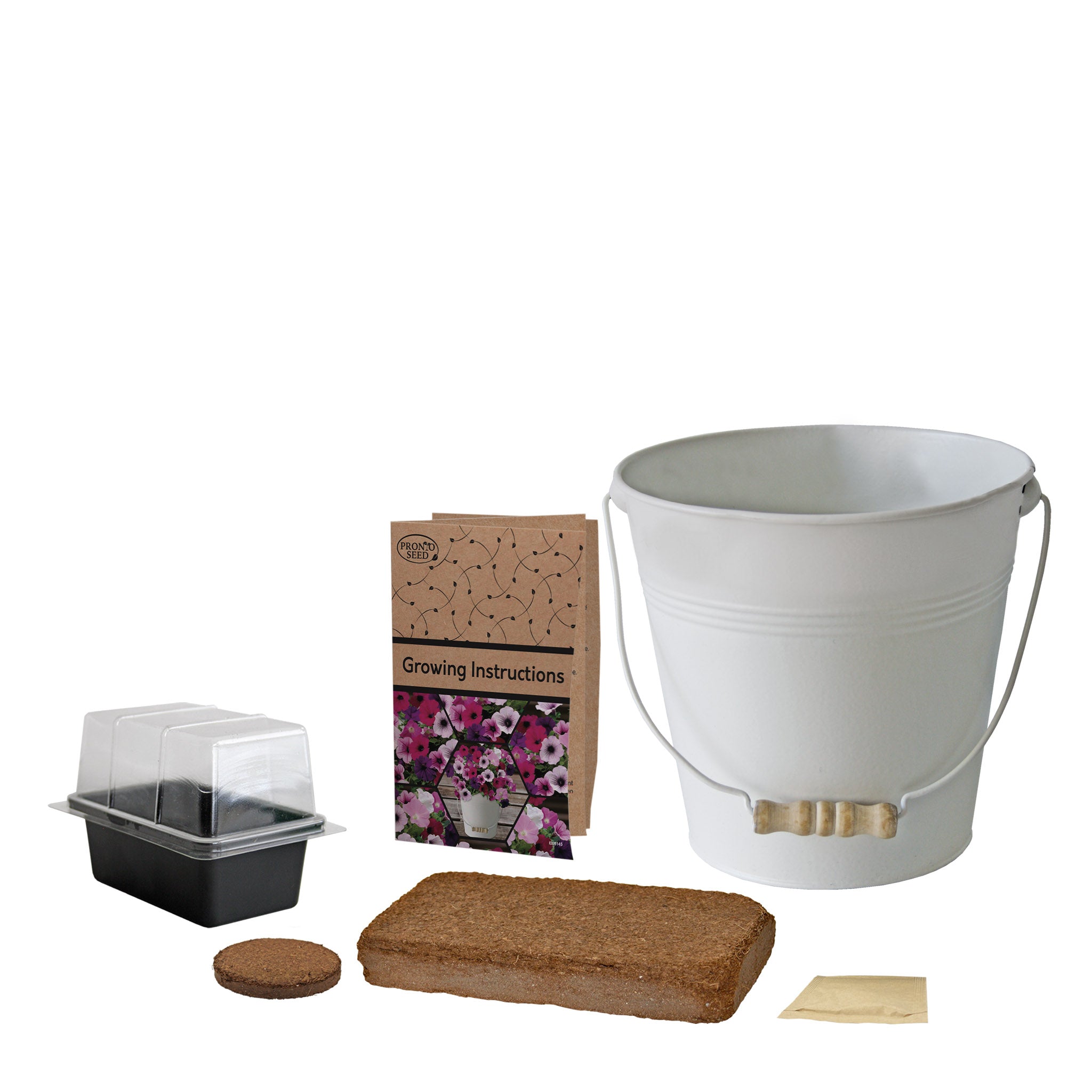 Petunia Grow Kit in Cream Bucket – Flower Gift Set