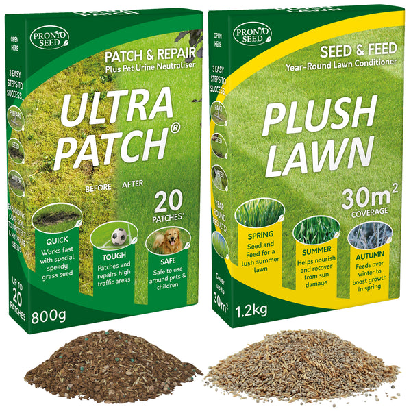 Lawn Repair Bundle 2kg – Ultra Patch & Plush Lawn (Covers up to 50m²)