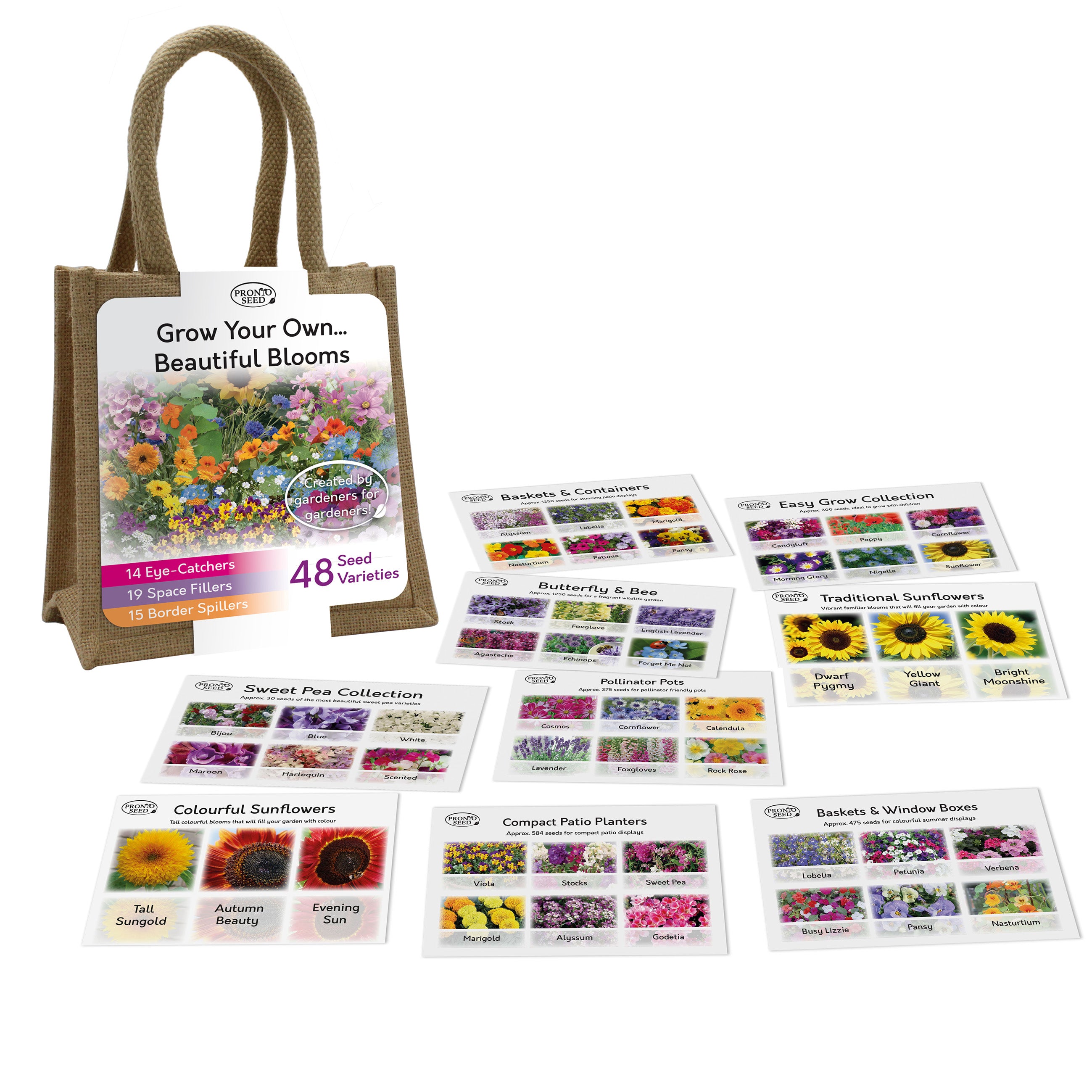 Beautiful Blooms Flower Seed Variety Gift Bag – 48 Varieties