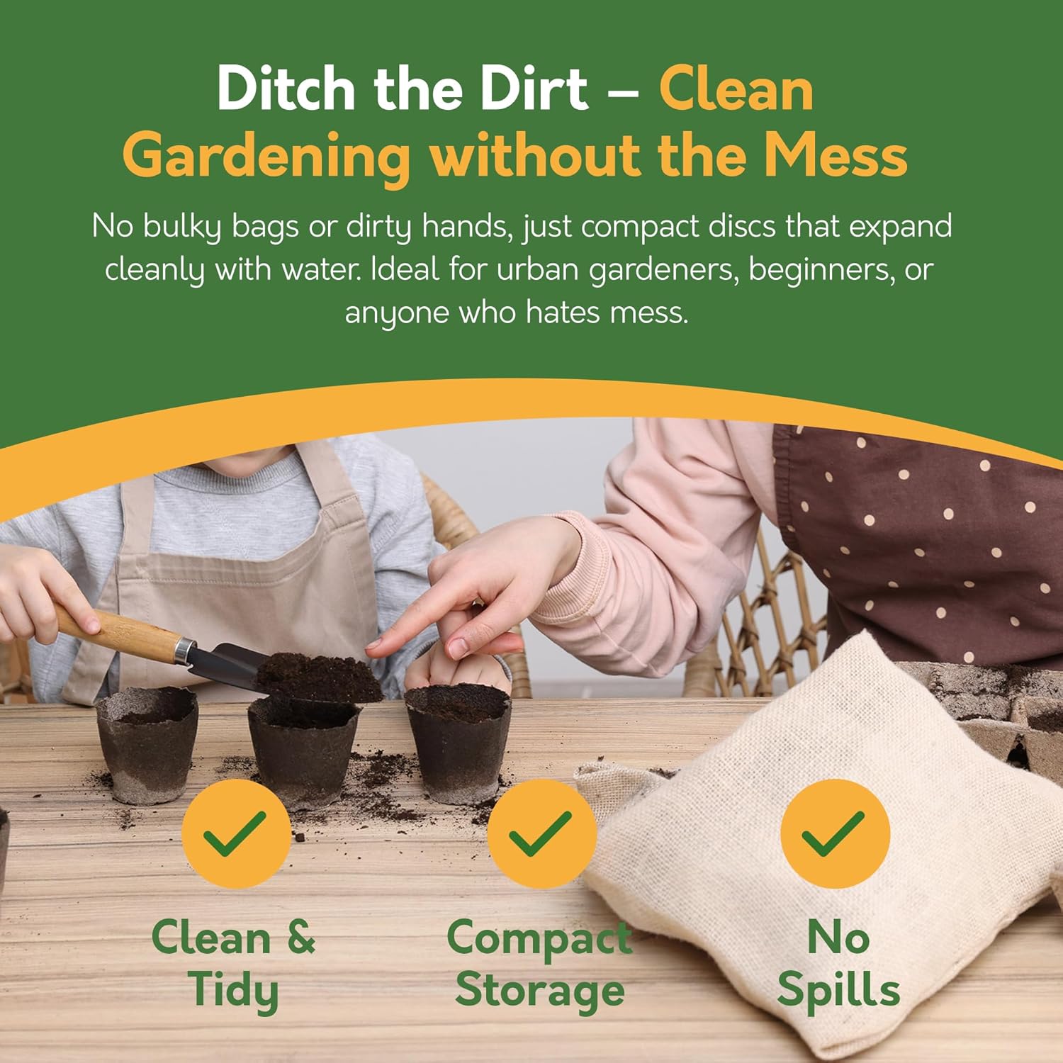 Coir Potting Soil Discs – 2.6L | Peat-Free Grow Medium (2 Pack)