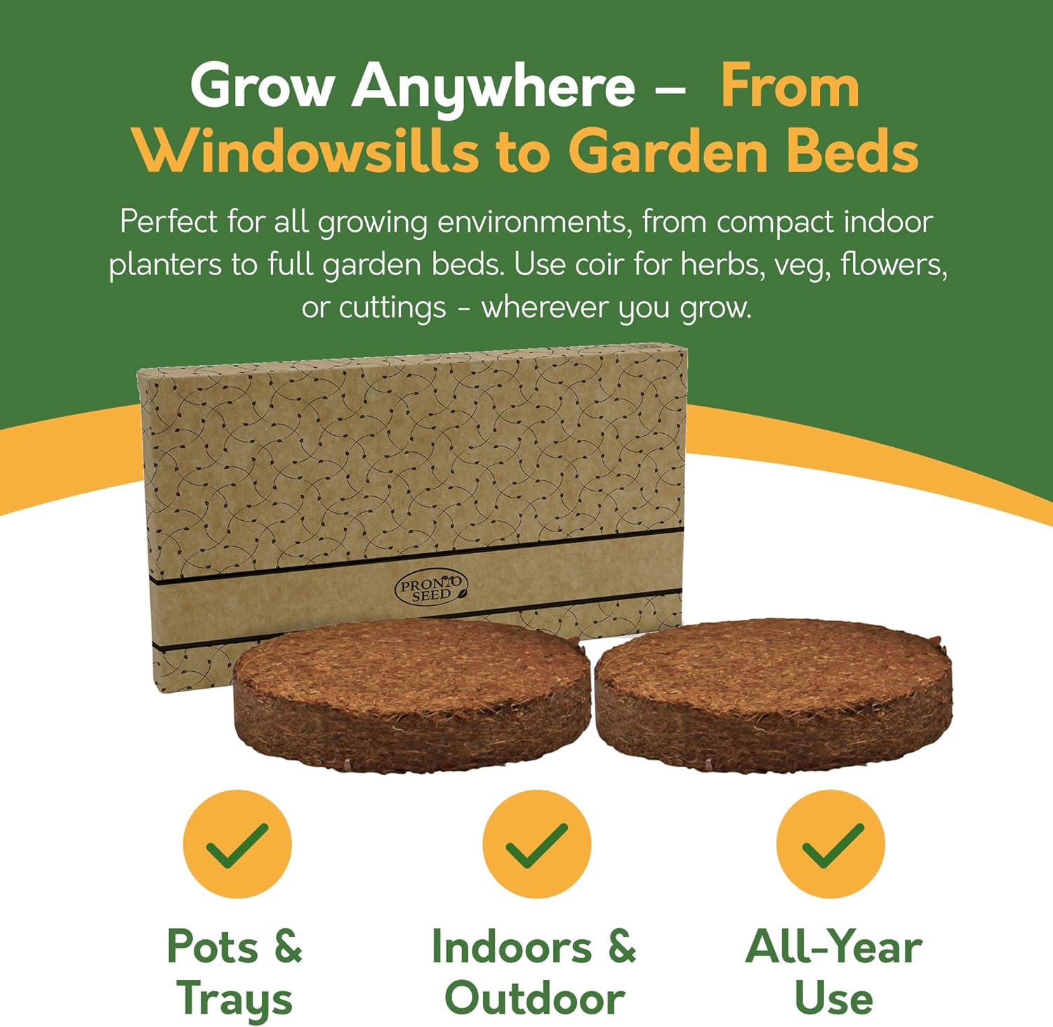Coir Potting Soil Discs – 2.6L | Peat-Free Grow Medium (2 Pack)