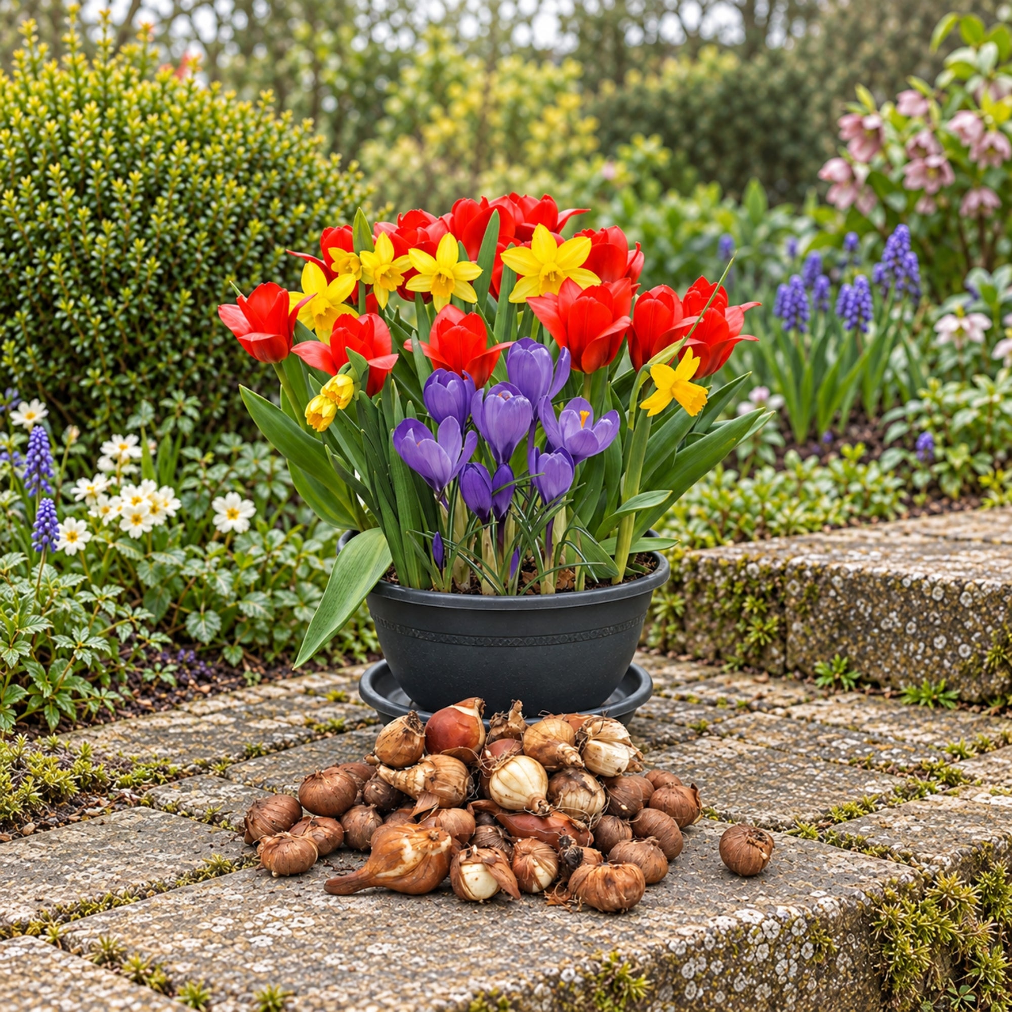 Spring Flowering Bulbs – 50 Daffodil, Tulip & Crocus Mix