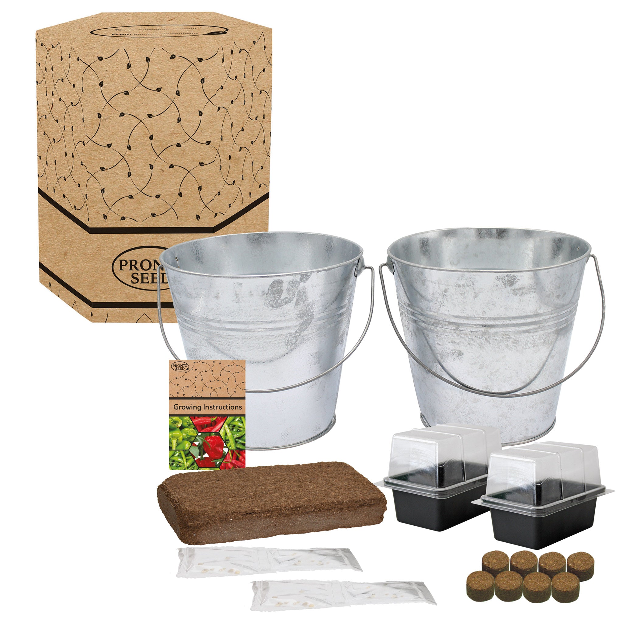 Chilli Grow Kit - 2 Bucket Planters with Anaheim, Cayenne, Jalapeño & Habanero