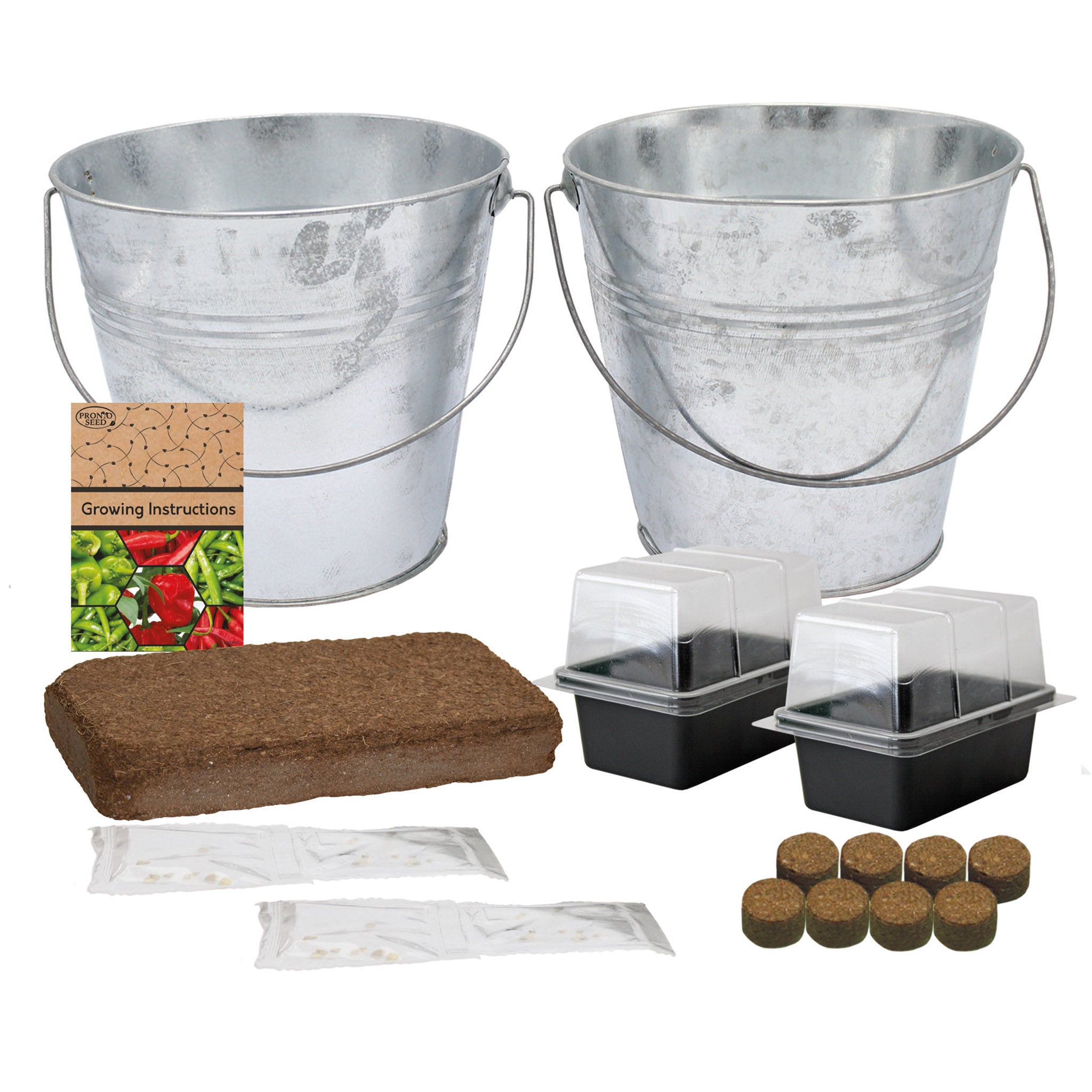 Chilli Grow Kit - 2 Bucket Planters with Anaheim, Cayenne, Jalapeño & Habanero