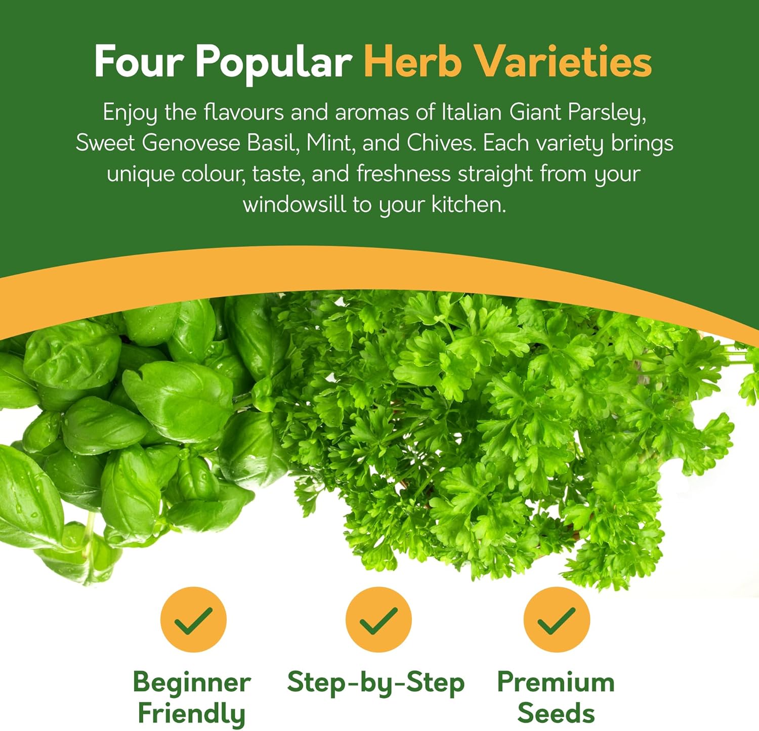 Herb Grow Kit – 2 Bucket Planters with Chives, Basil, Mint & Parsley