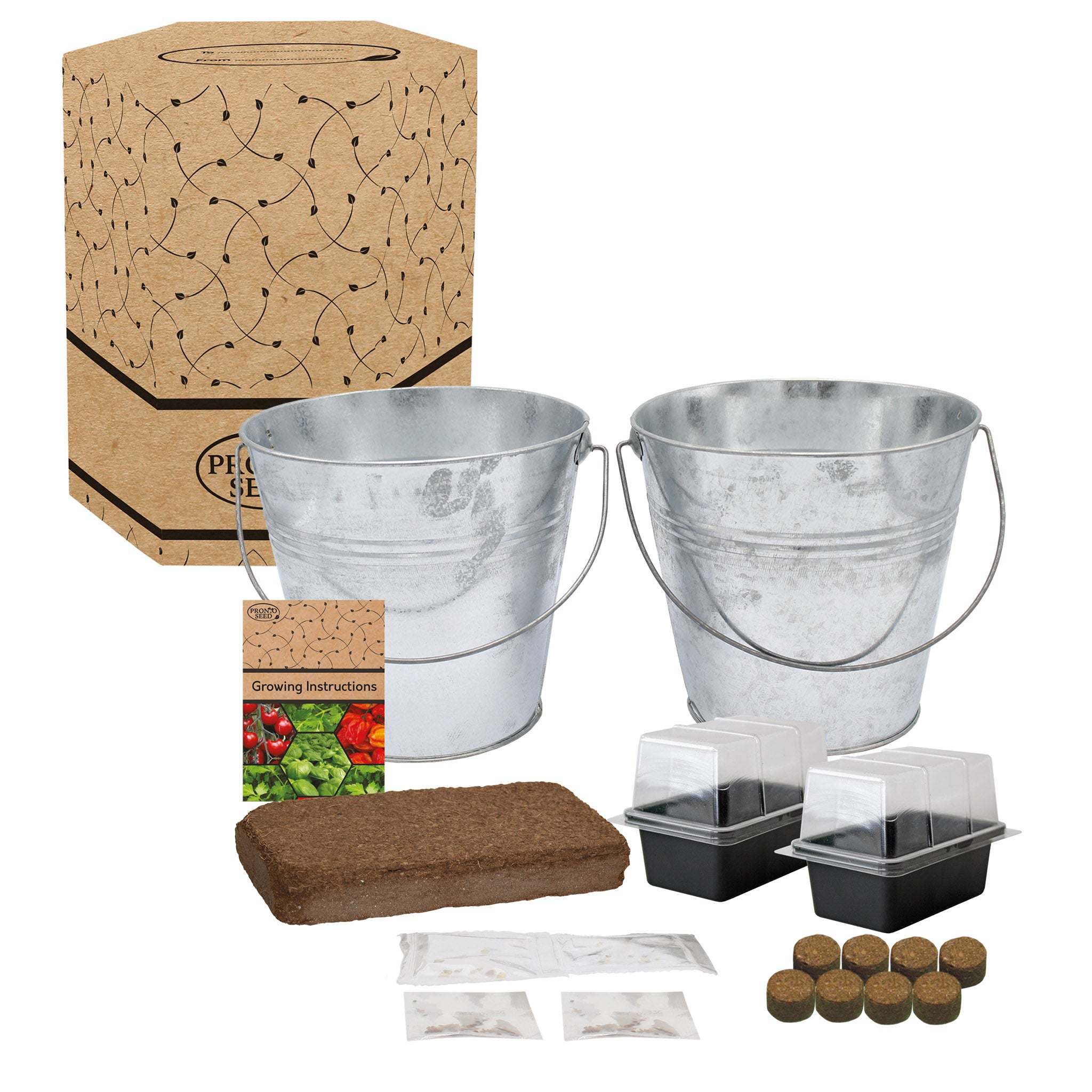 Combo Grow Kit – 2 Bucket Planters with Chilli, Tomato & Herb Seeds
