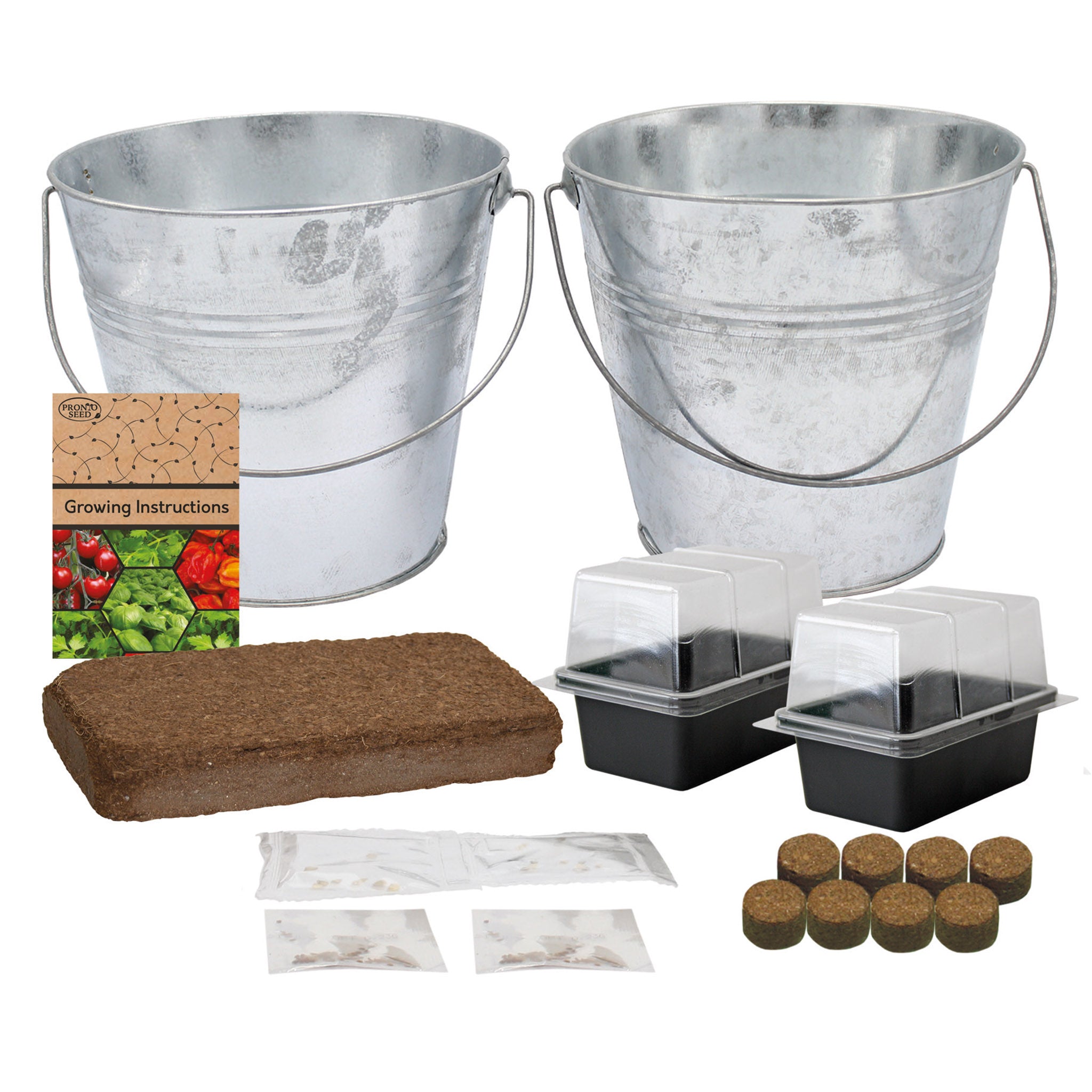 Combo Grow Kit – 2 Bucket Planters with Chilli, Tomato & Herb Seeds