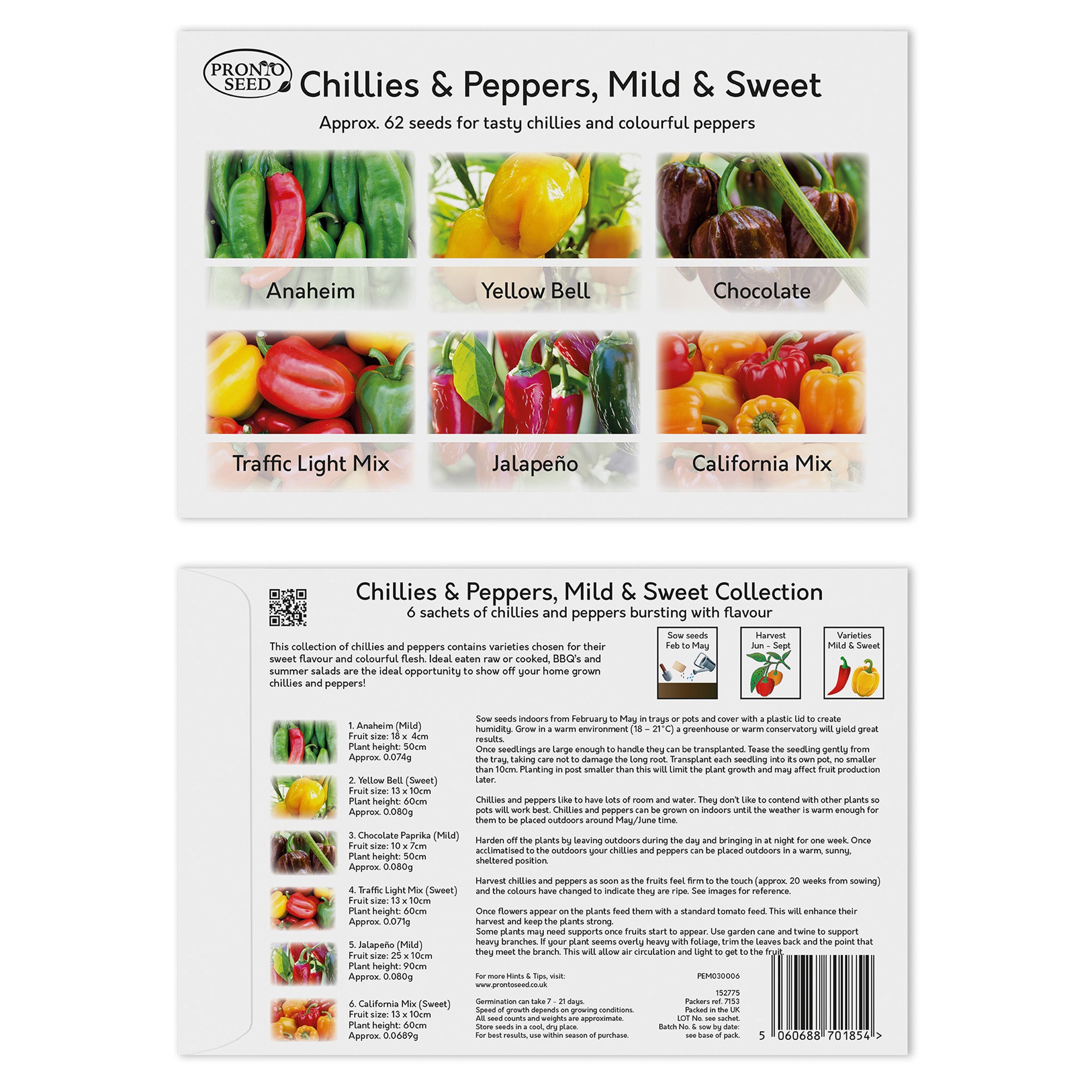 Chilli Pepper Seeds – 12 Varieties, 117+ Seeds