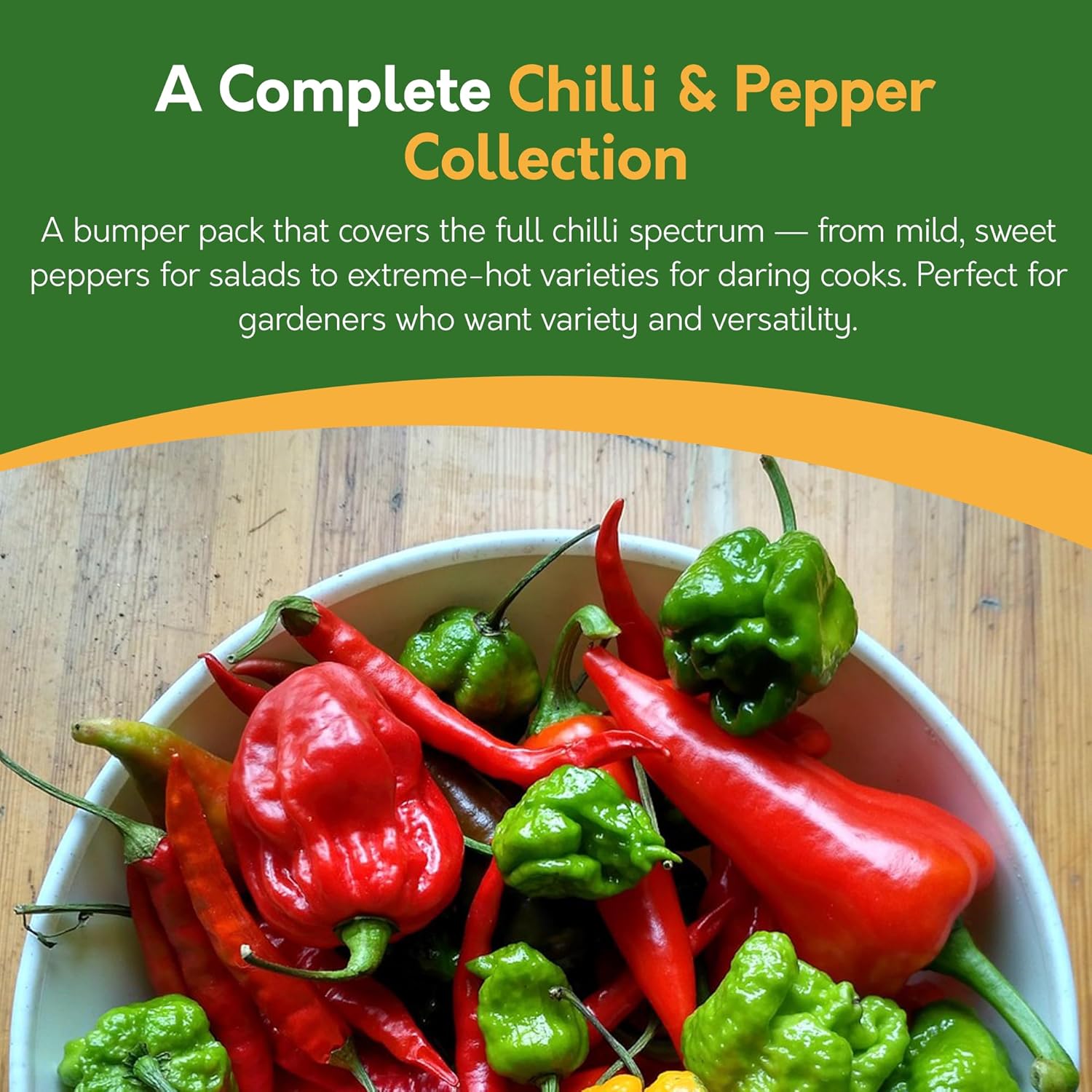 Chilli Pepper Seeds – 12 Varieties, 117+ Seeds