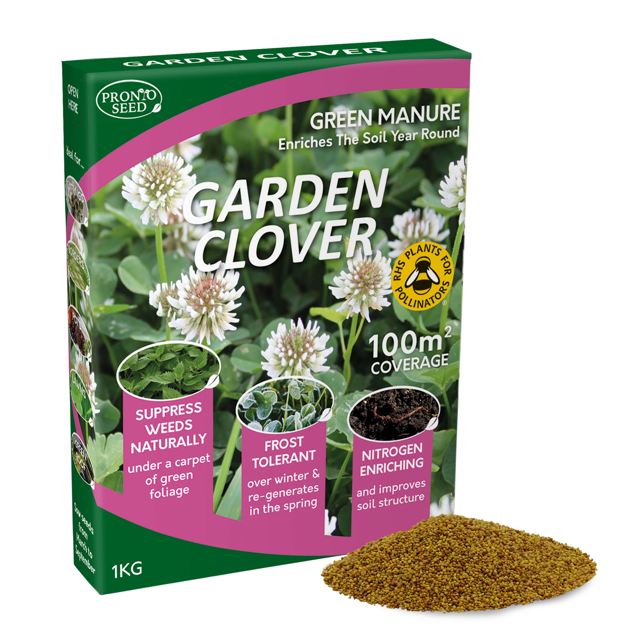 White Clover Seed – 500g / 1kg | For Lawns, Patches & Pollinators