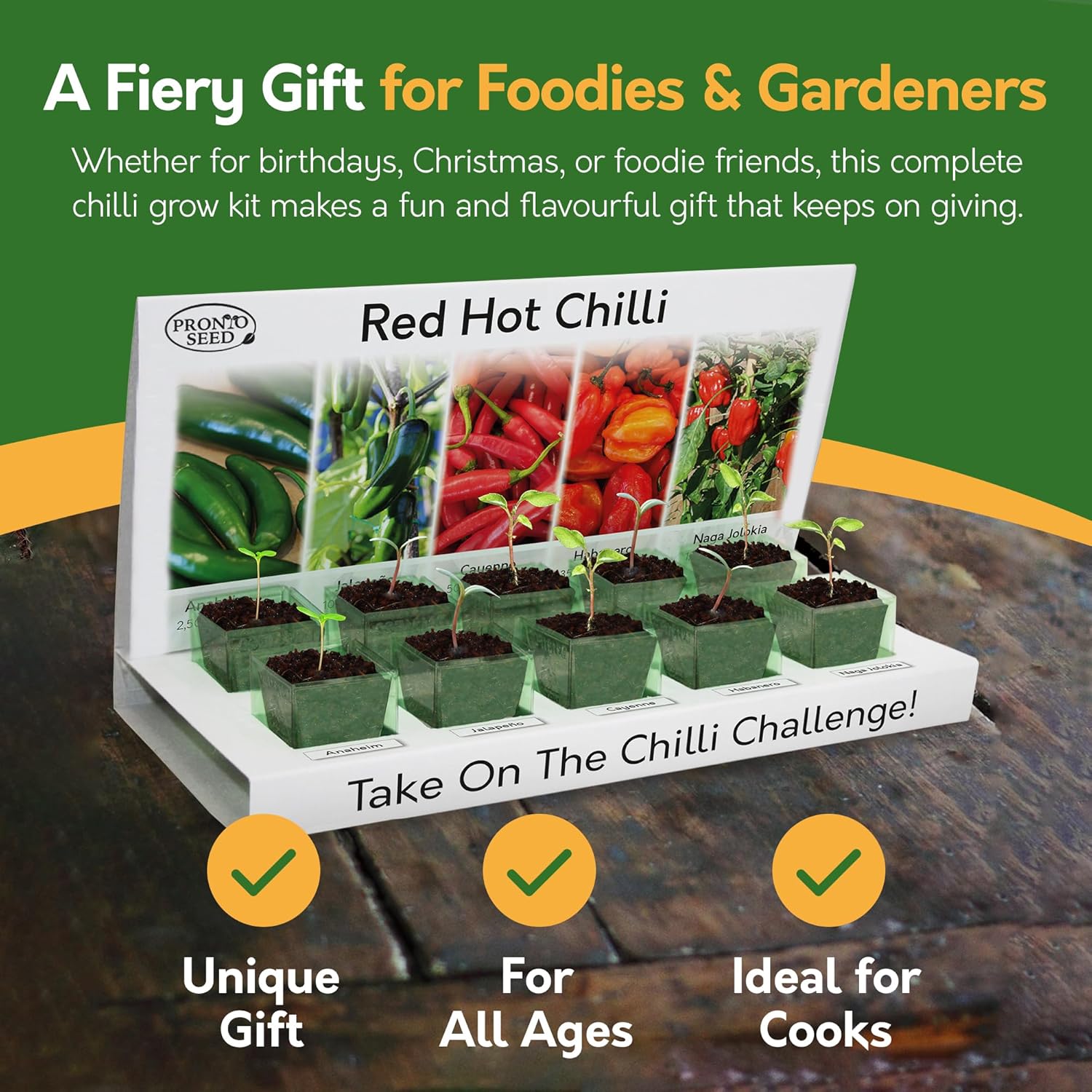 Grow Your Own Chilli Kit – 5 Seed Varieties | Red Hot Chilli Grow Kit