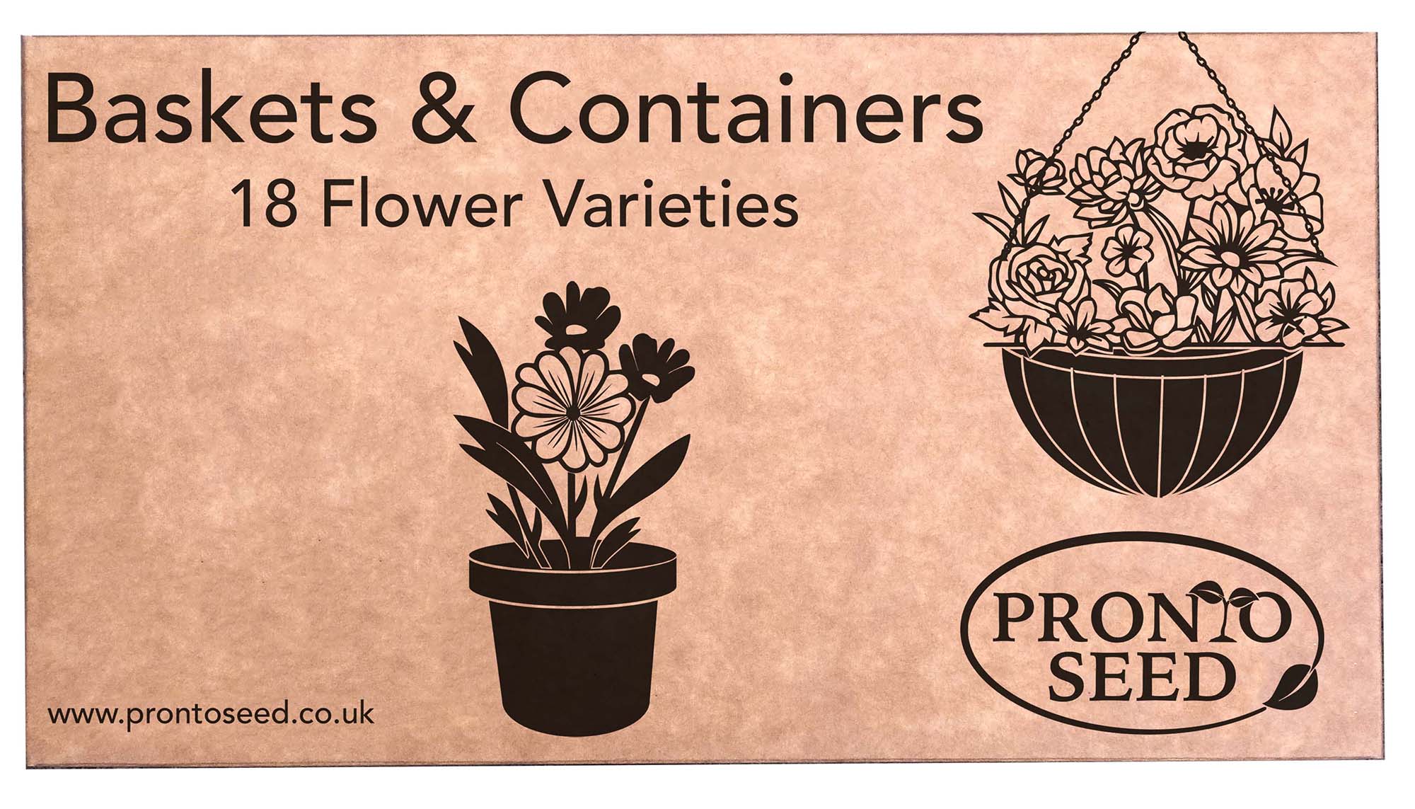Flower Seeds – 14 Varieties, 1,400+ Seeds for Baskets & Pots