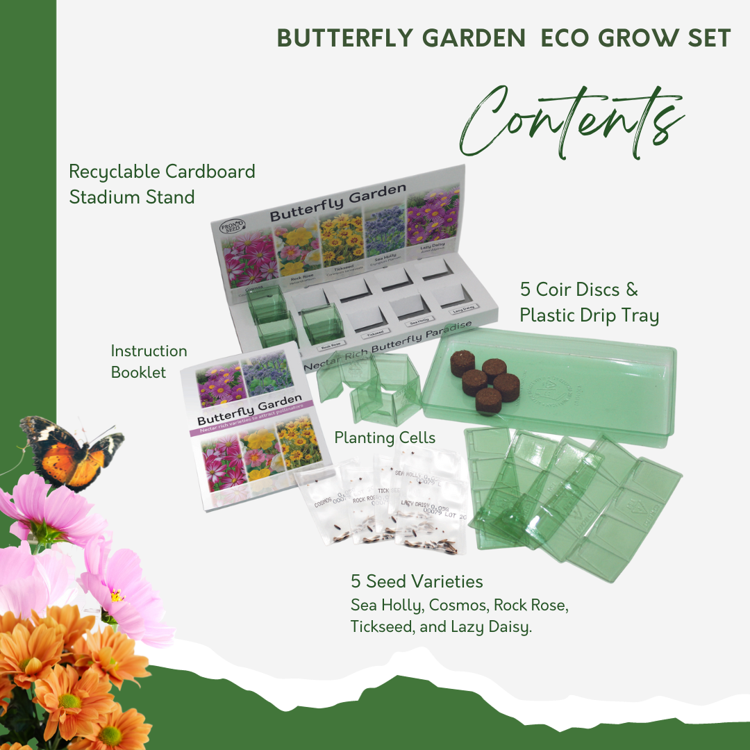 Grow Your Own Flowers Kit – 5 Seed Varieties | Butterfly Garden Grow Kit