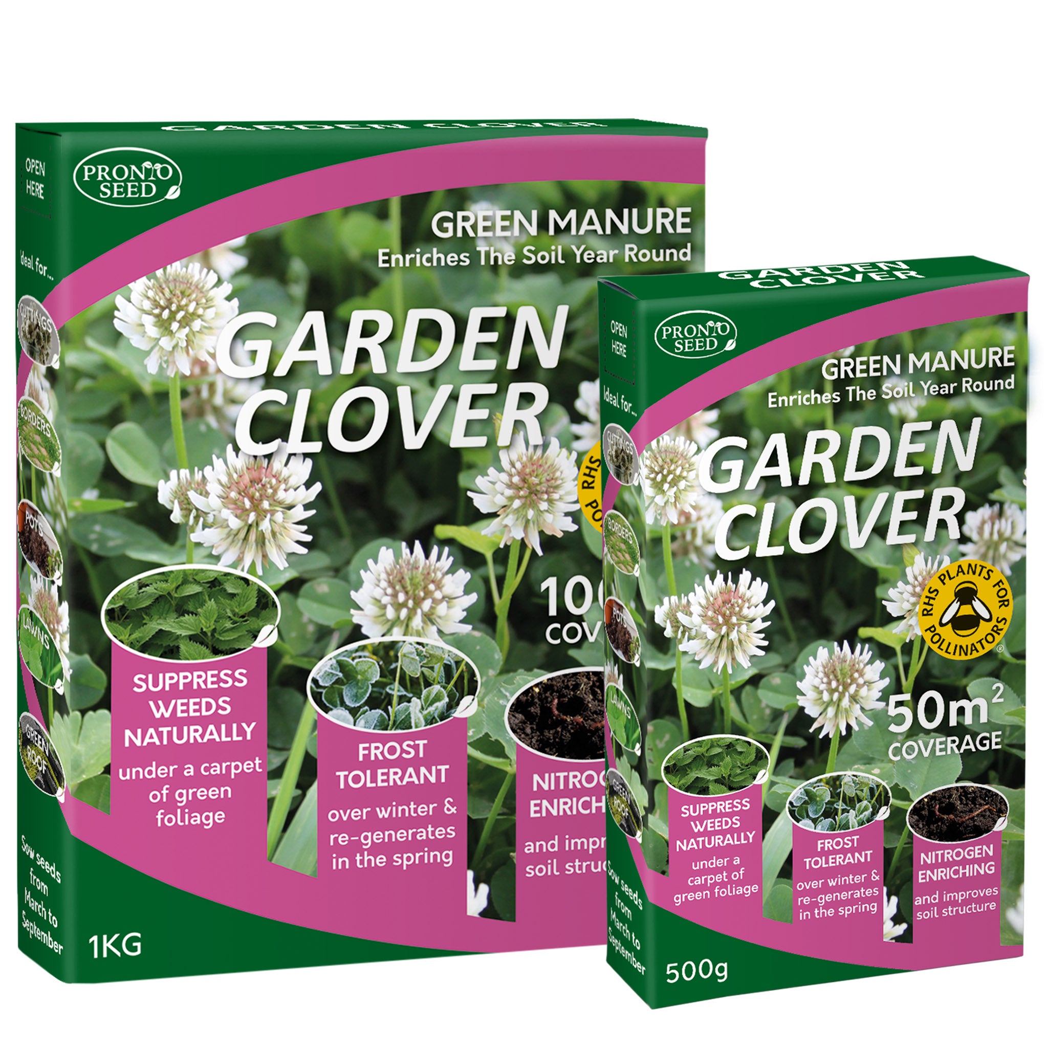White Clover Seed – 500g / 1kg | For Lawns, Patches & Pollinators