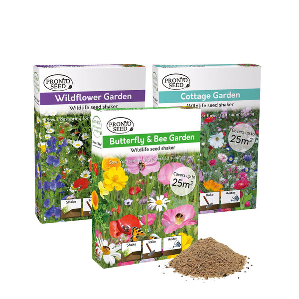 Wildflower Seed Shaker Trio – 3 Collections, 3 x 25m² Coverage