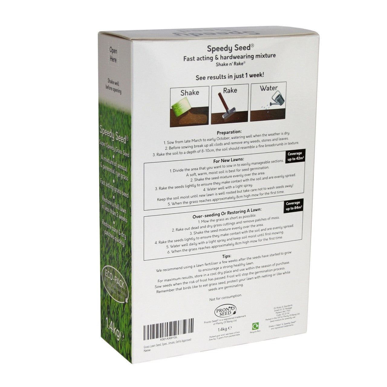 Speedy Seed – Fast Growing Grass Seed 7kg (Covers 420m²)
